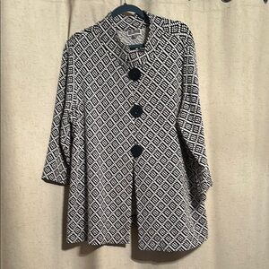 JM Collection Black and White Textured Jacket